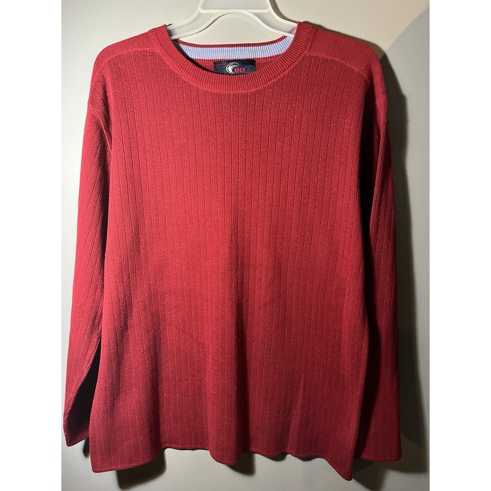 Vintage OCI Quality Clothing‎ Cotton Blend Pullover Crew Neck Sweater Sz XL Red